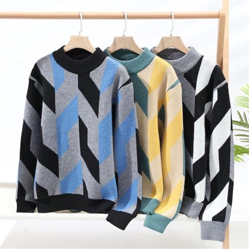 Male Splice Sweaters Harajuku Exercise Style Sweater Top Thick